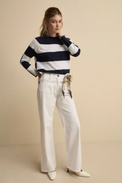 Pantalone Cinque Tasche a Gamba Larga - BIANCO