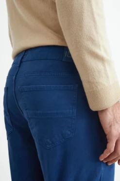 Pantalone Cinque Tasche Slim Fit - PETROLIO