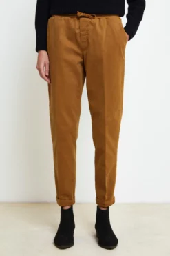 Pantalone Coulisse in Gabardina - CAMMELLO