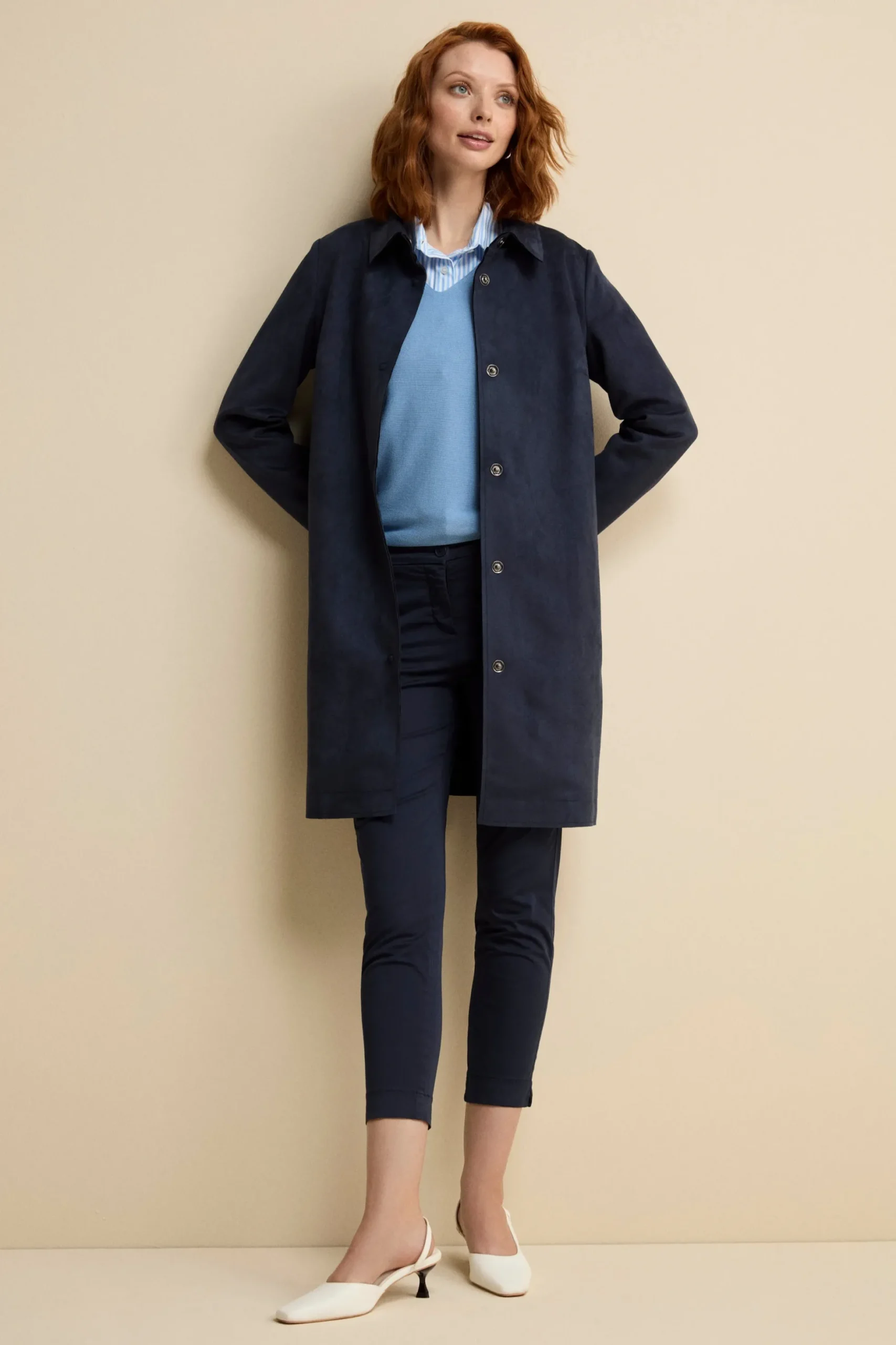 Pantalone Cropped in Cotone - BLU