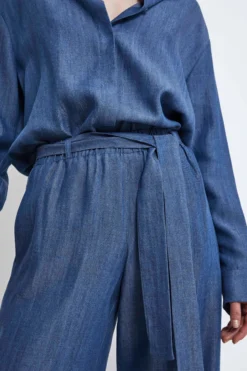 Pantalone Denim a Palazzo - BLU