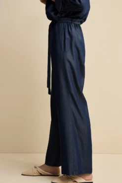 Pantalone Denim Over con Fusciacca - BLU