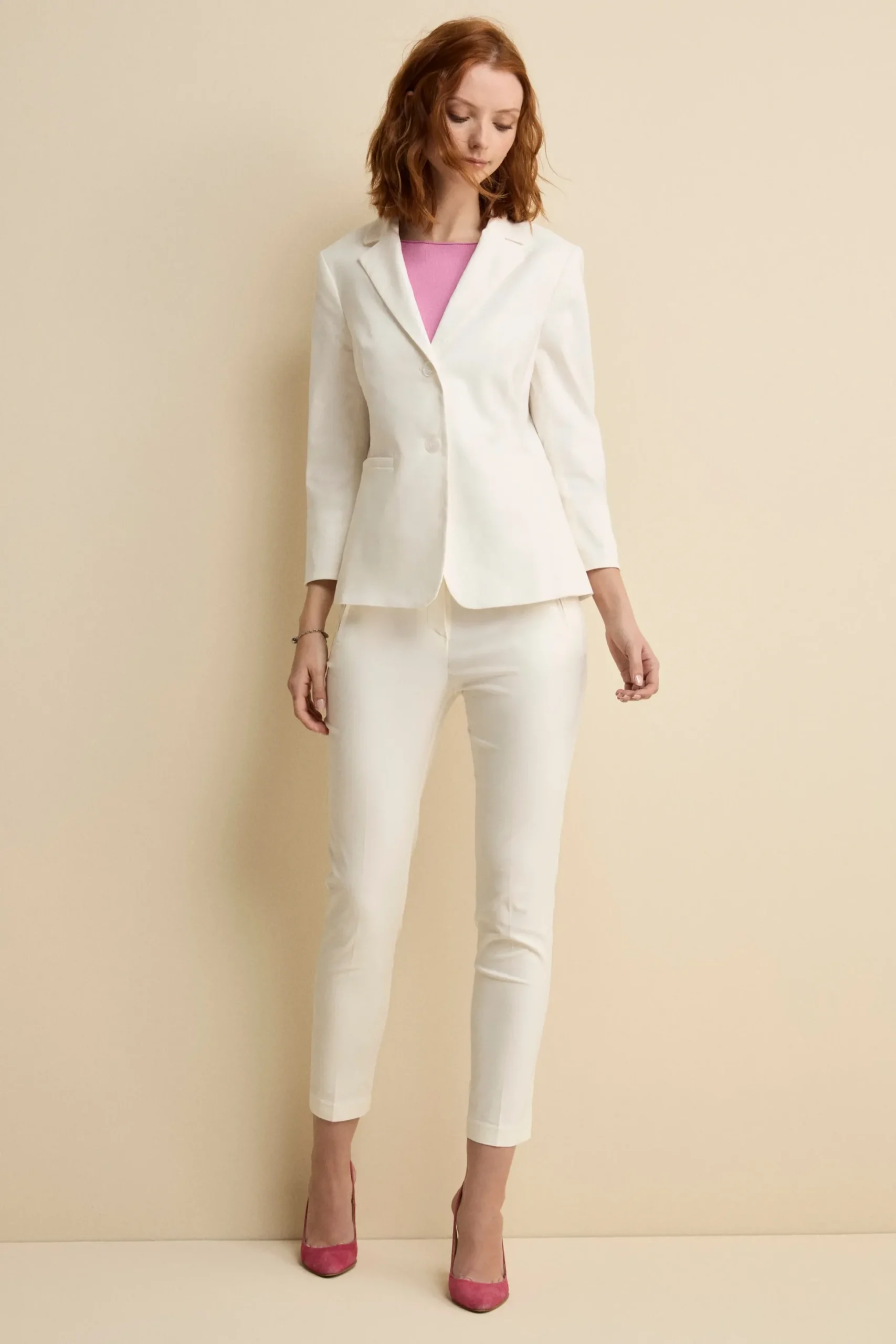 Pantalone elasticizzato - BIANCO