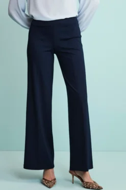 Pantalone Elegante a Palazzo in Jersey - BLU