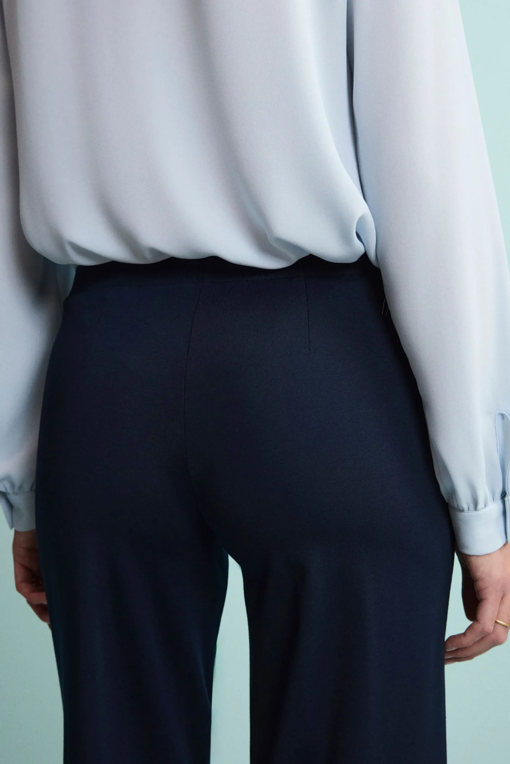 Pantalone Elegante a Palazzo in Jersey - BLU