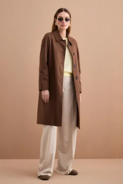 Pantalone Elegante a Palazzo con Piega - BEIGE