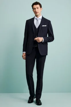 Pantalone Elegante in Lana Vergine Drop 8 - BLU