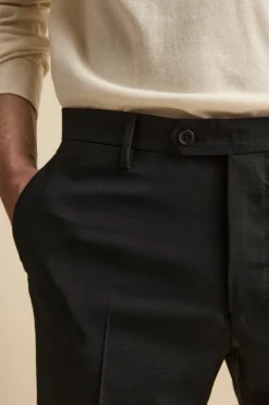 Pantalone Elegante Slim Fit in Lana Drop 8 - NERO