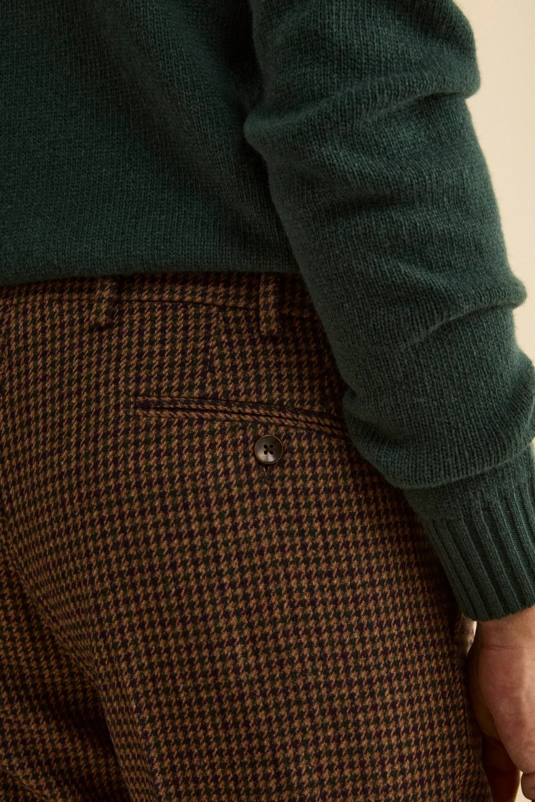 Pantalone Fantasia Slim Fit in Misto Lana - P/P CAMMELLO