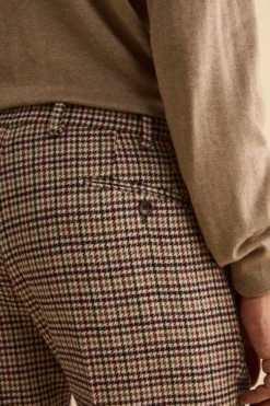 Pantalone Fantasia Slim Fit in Misto Lana - P/POULE BEIGE