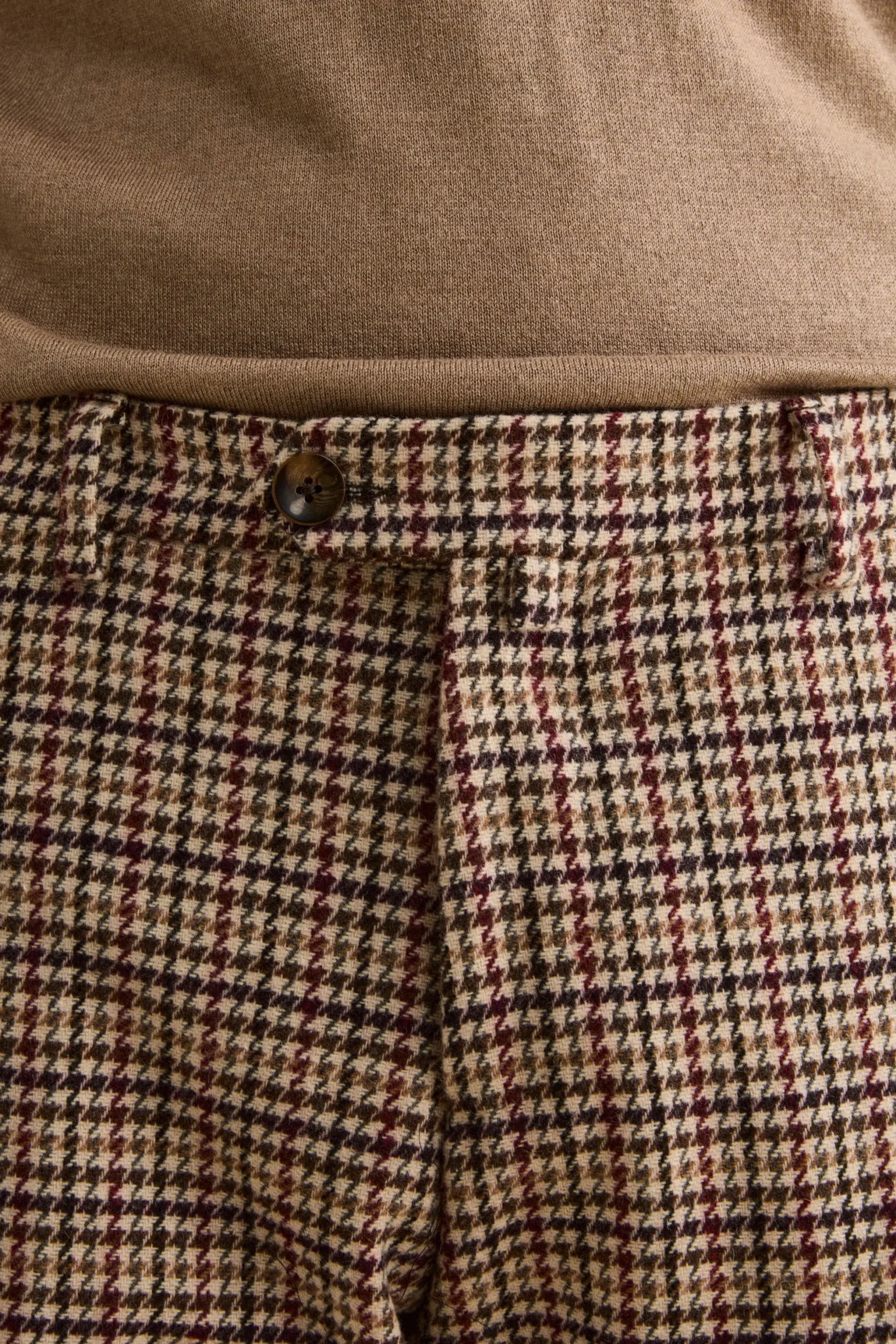 Pantalone Fantasia Slim Fit in Misto Lana - P/POULE BEIGE