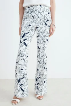 Pantalone floreale da cerimonia - FANT. BIANCO/BLU