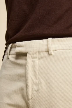 Pantalone Gamba Larga in Velluto a Coste - PANNA