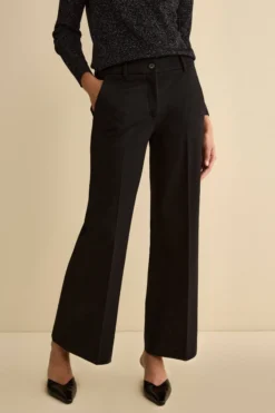 Pantalone Gaucho in Jersey con Pieghe - NERO