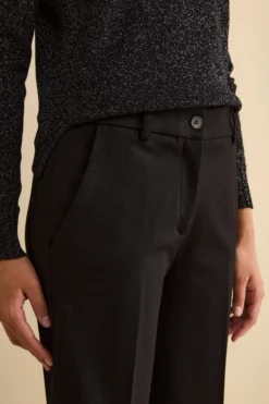 Pantalone Gaucho in Jersey con Pieghe - NERO