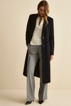 Pantalone Gessato a Gamba Larga - GRIGIO GESSATO