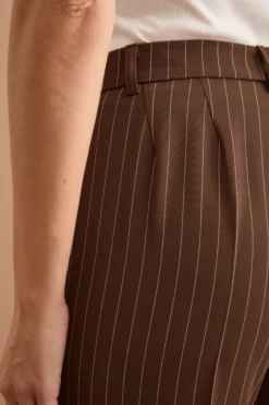 Pantalone Gessato a Palazzo in Cady - MARRONE GESSATO