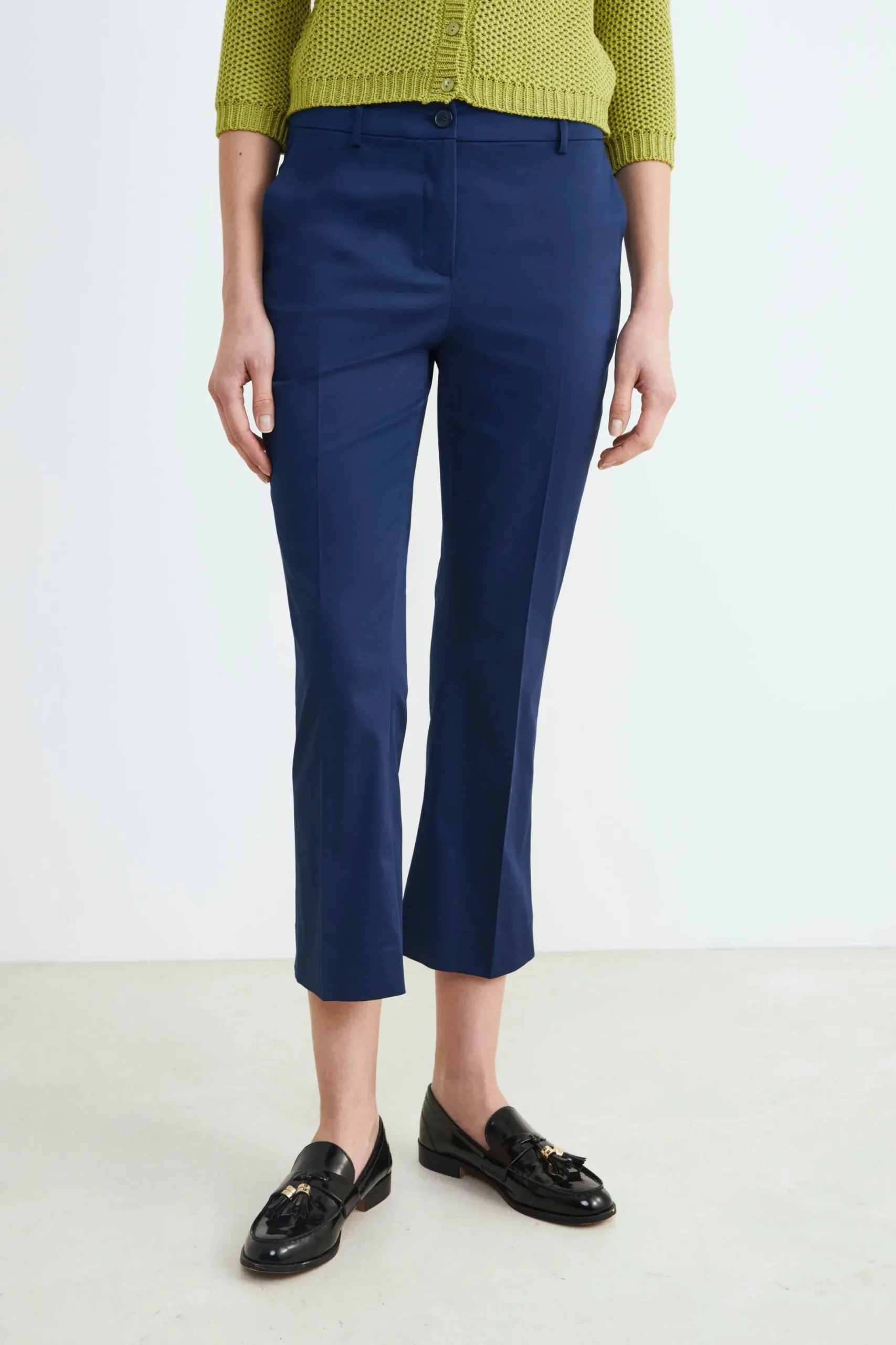 Pantalone in cotone mid-flare - DENIM