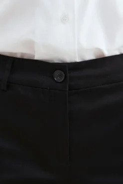 Pantalone in cotone mid-flare - NERO