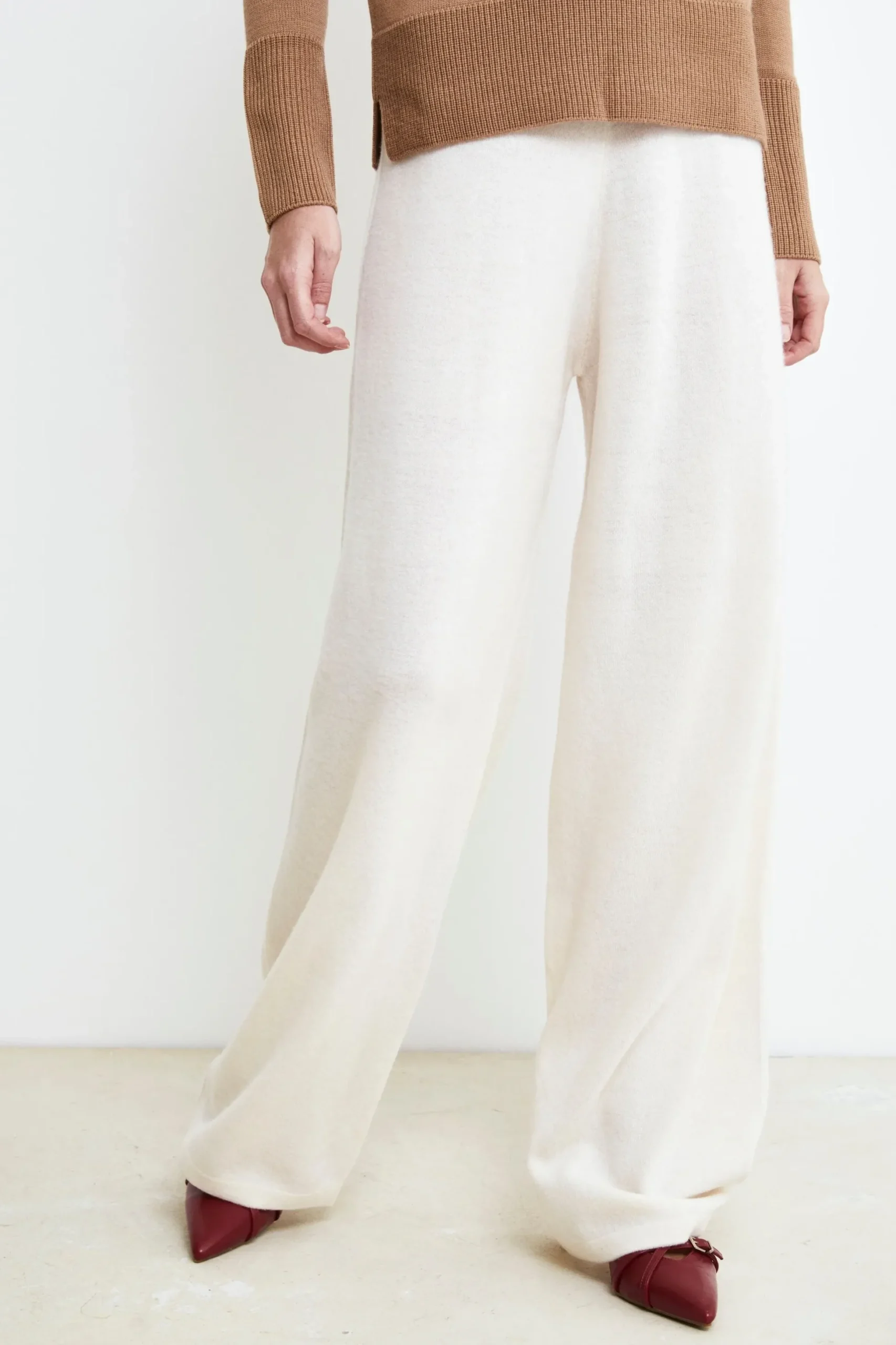 Pantalone in lana e cashmere - LATTE