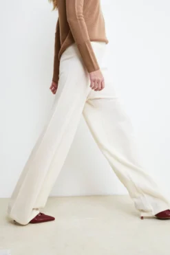 Pantalone in lana e cashmere - LATTE