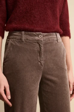 Pantalone in Velluto a Gamba Larga - MARRONE