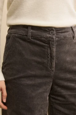 Pantalone in Velluto a Gamba Larga - GRIGIO