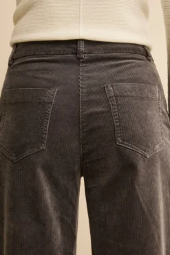Pantalone in Velluto a Gamba Larga - GRIGIO