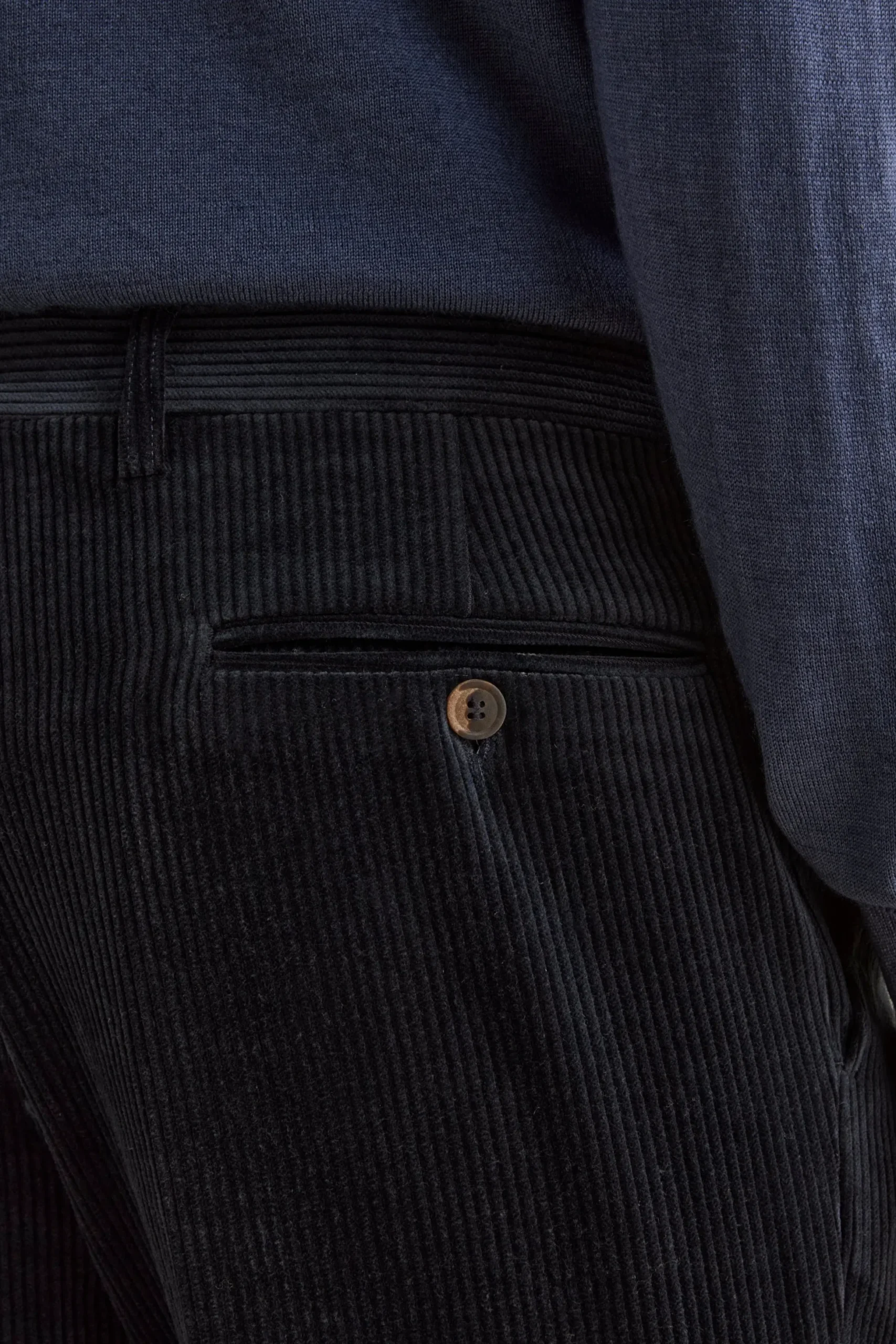 Pantalone in Velluto Regular Fit - BLU
