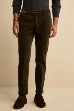 Pantalone in Velluto Regular Fit - VERDE