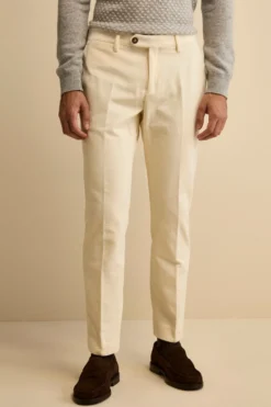 Pantalone in Velluto Regular Fit - BIANCO