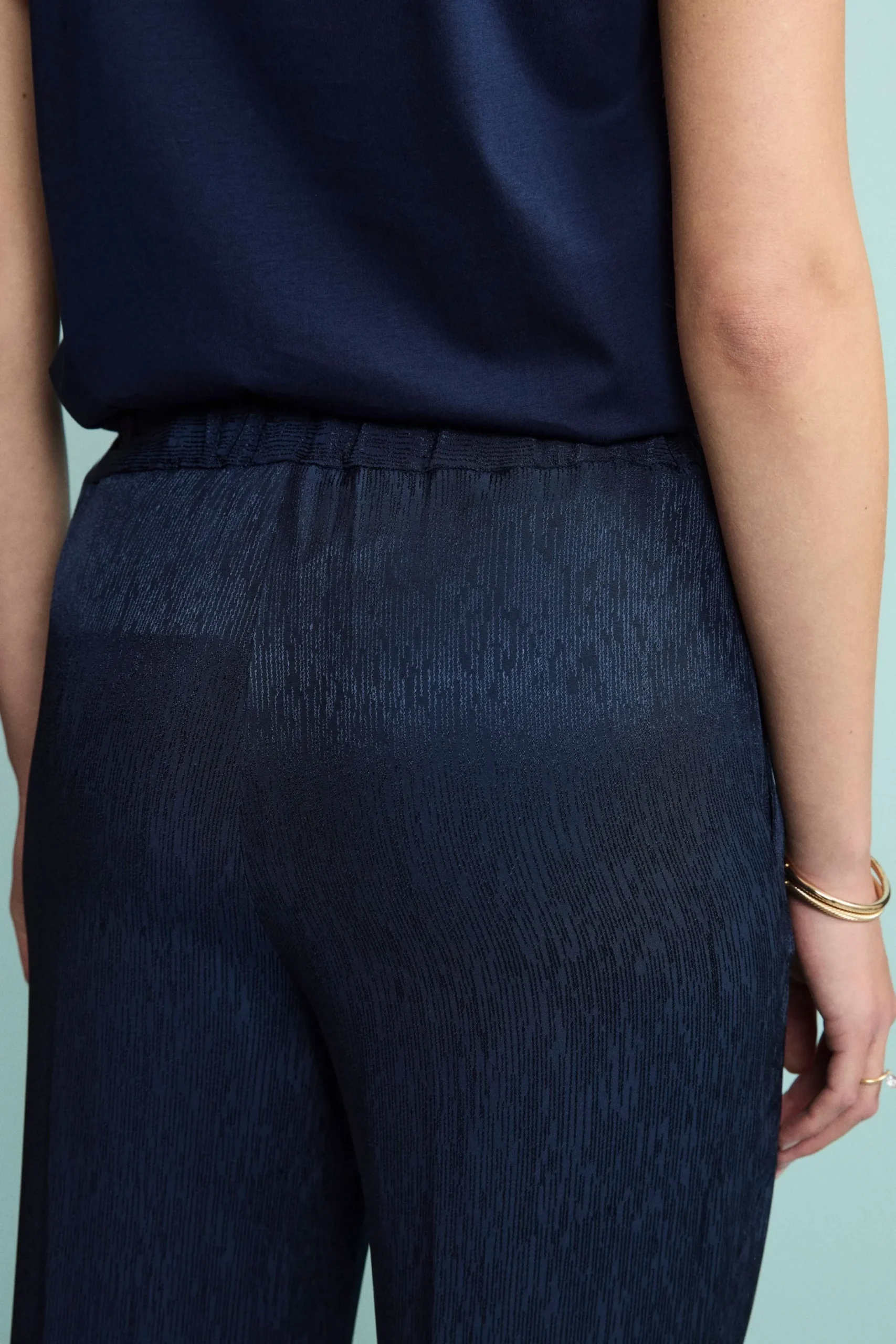 Pantalone Jacquard Morbido da Cerimonia - BLU