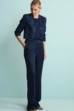 Pantalone Jacquard Morbido da Cerimonia - BLU