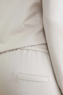 Pantalone jersey elasticizzato - GESSO