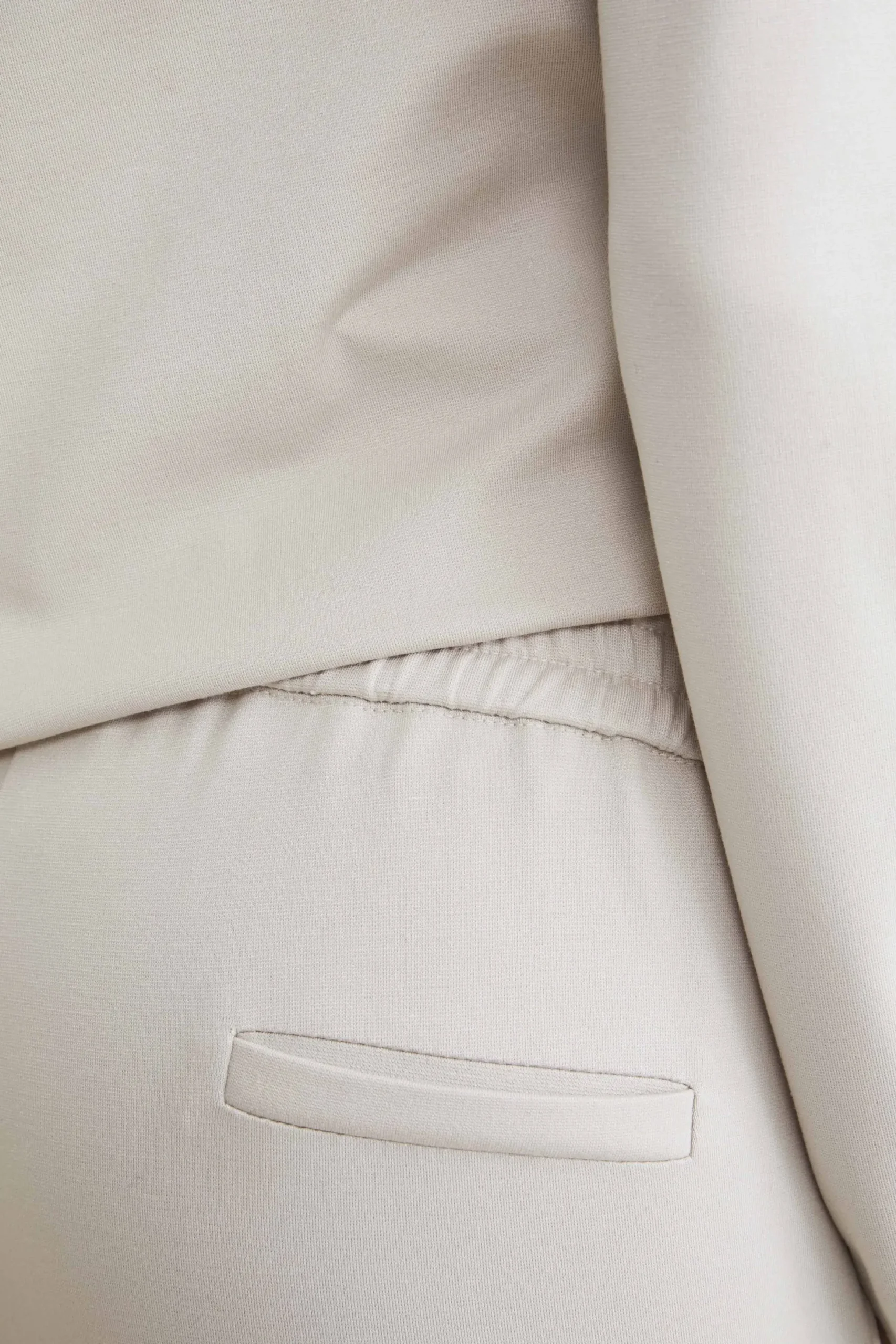 Pantalone jersey elasticizzato - GESSO