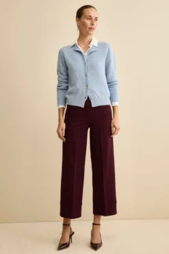 Pantalone Largo con Risvolto e Pieghe - VINO