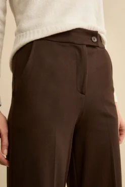 Pantalone Largo con Risvolto e Pieghe - T.MORO