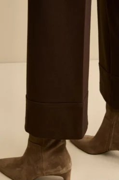 Pantalone Largo con Risvolto e Pieghe - T.MORO