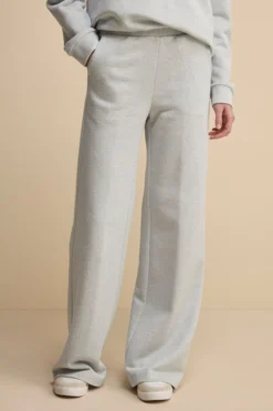 Pantalone Lurex a Palazzo in Felpa - AZZURRO