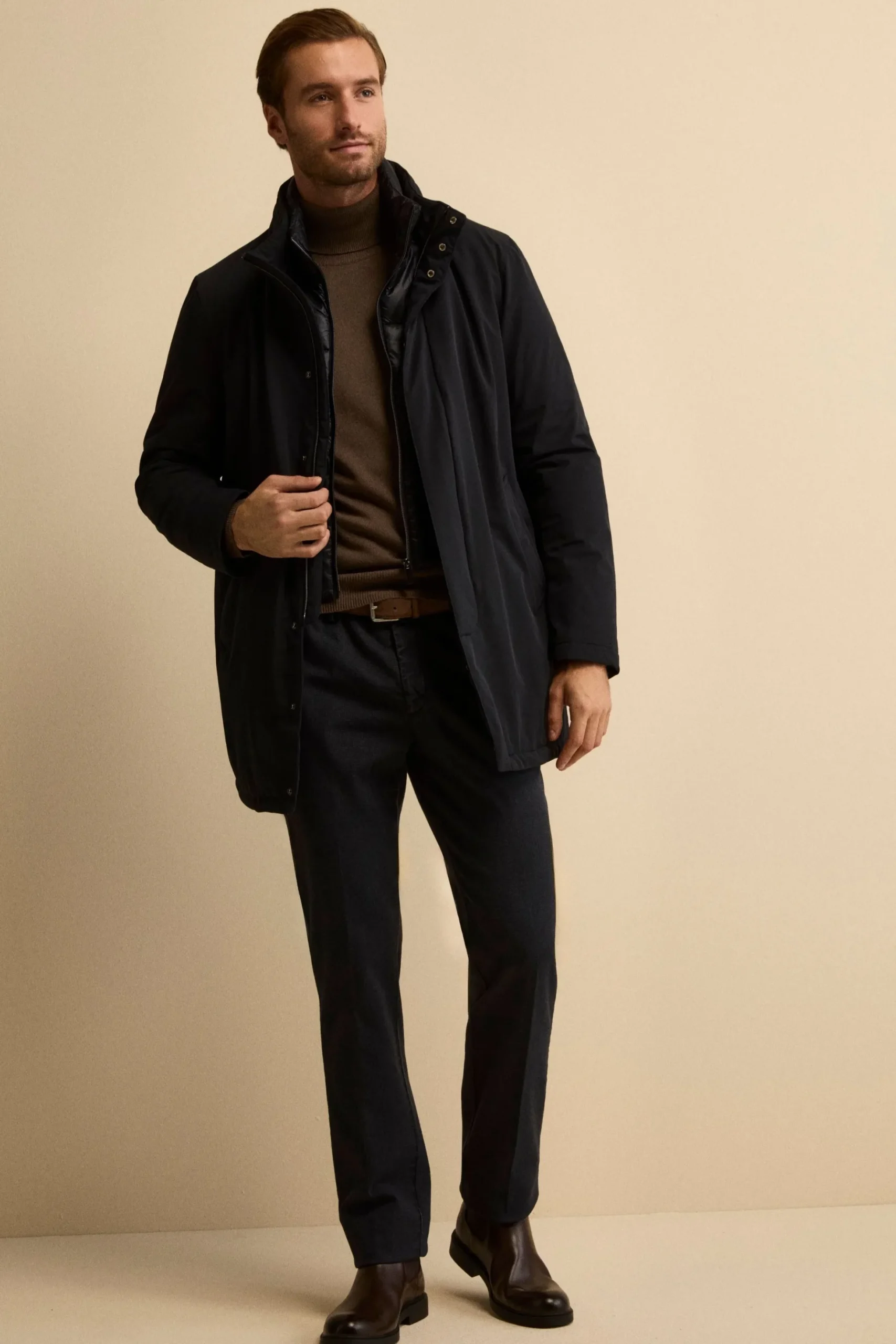 Pantalone Micropunto Regular Fit in Cotone - BLU