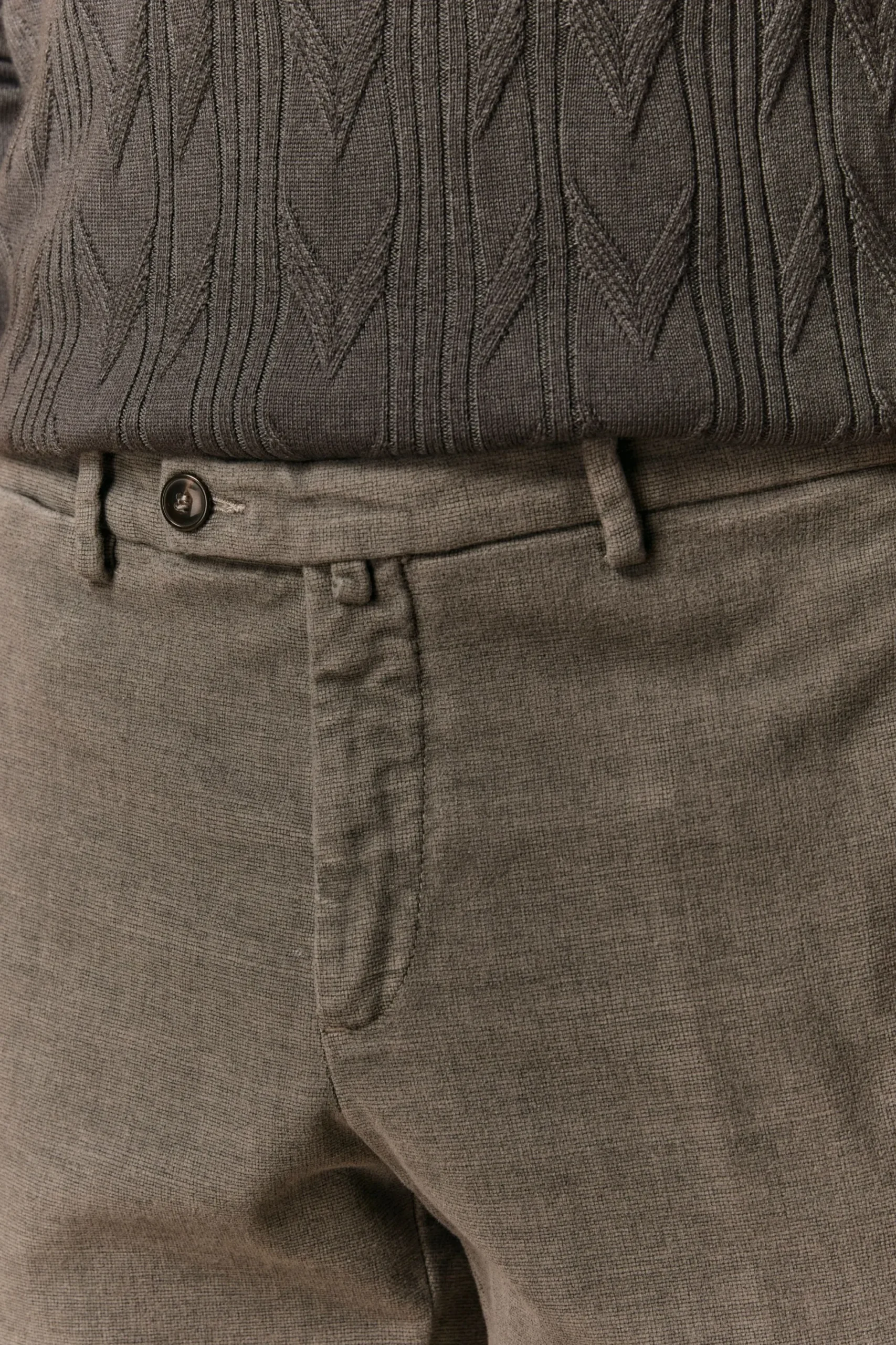 Pantalone Microrete Regular Fit - GRIGIO MICROEFFETTO