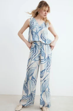 Pantalone morbido fantasia - FANT. AZZURRO