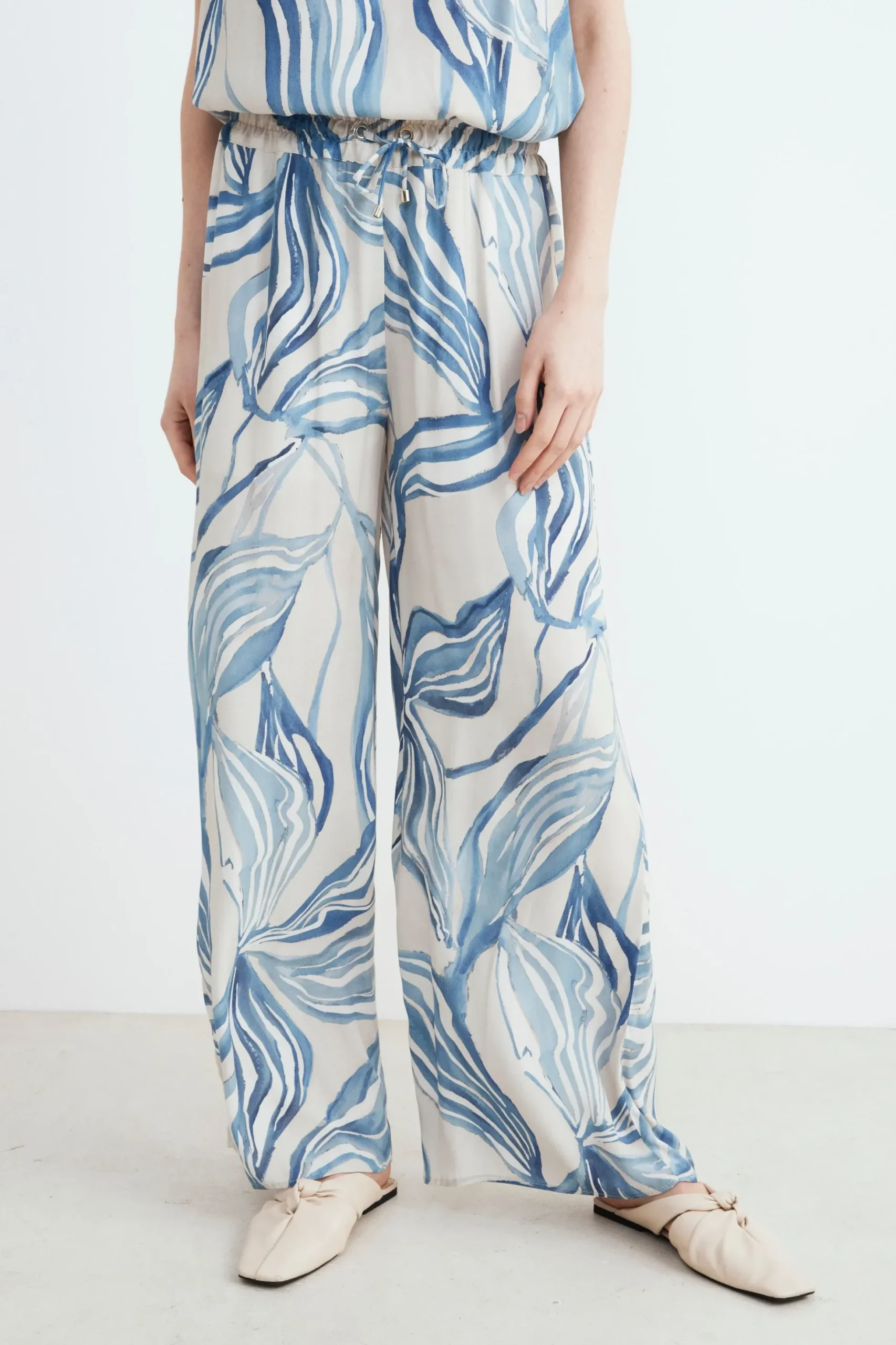 Pantalone morbido fantasia - FANT. AZZURRO