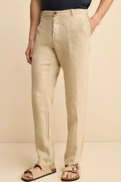 Pantalone Morbido in Lino - BEIGE