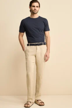 Pantalone Morbido in Lino - BEIGE