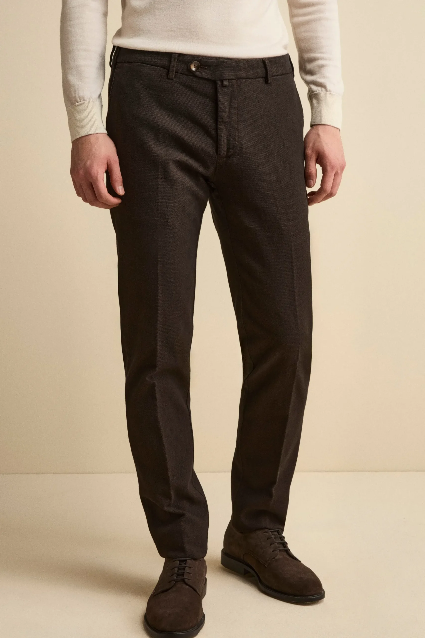 Pantalone Occhio di Pernice Slim Fit in Cotone - RUGGINE