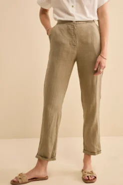 Pantalone Over in Lino con Elastico - TORTORA