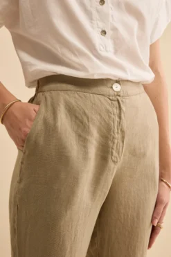Pantalone Over in Lino con Elastico - TORTORA