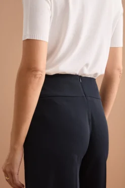 Pantalone Palazzo Cropped con Pieghe - BLU