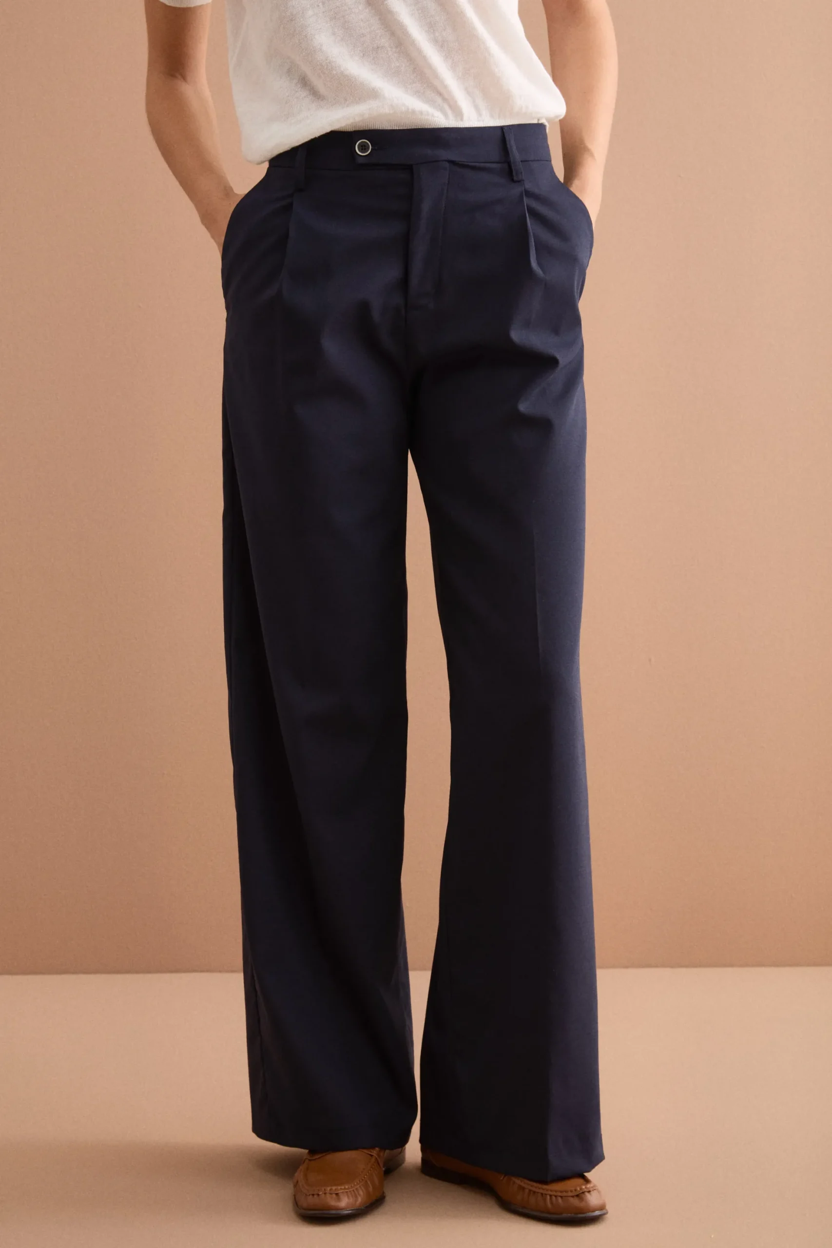 Pantalone Palazzo da Cerimonia in Lana Vergine - BLU